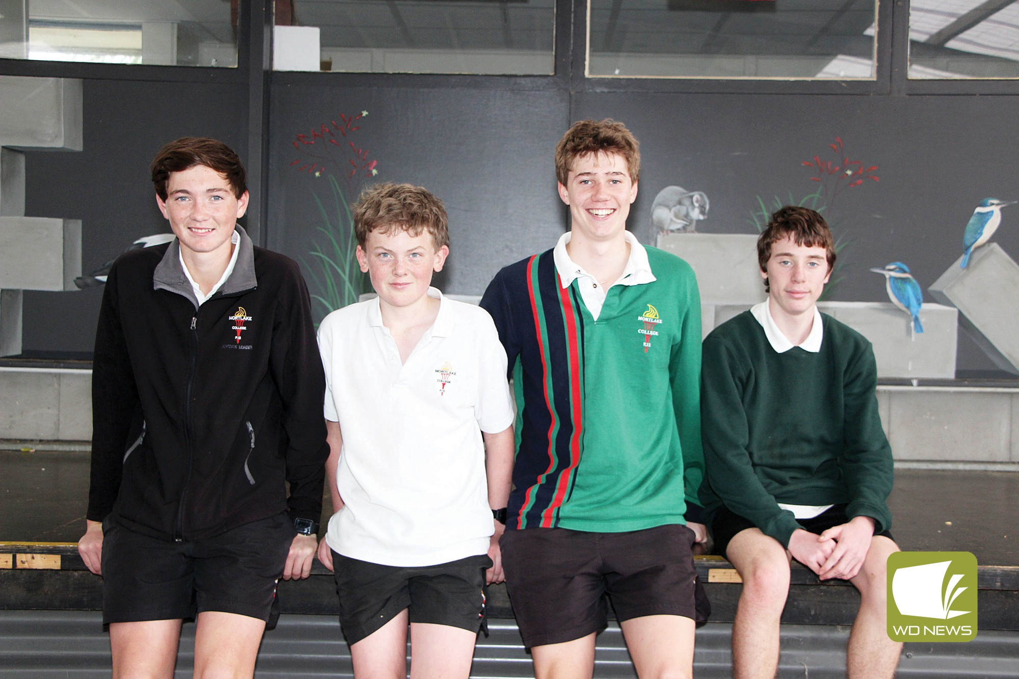 An important number: Mortlake College students Daniel Fowler (from left), Nick Krepp, Mitchell Hughes and Tom Meredith are among the cohort of students smashing out thousands of push ups this month as part of Australia’s largest mental health event.