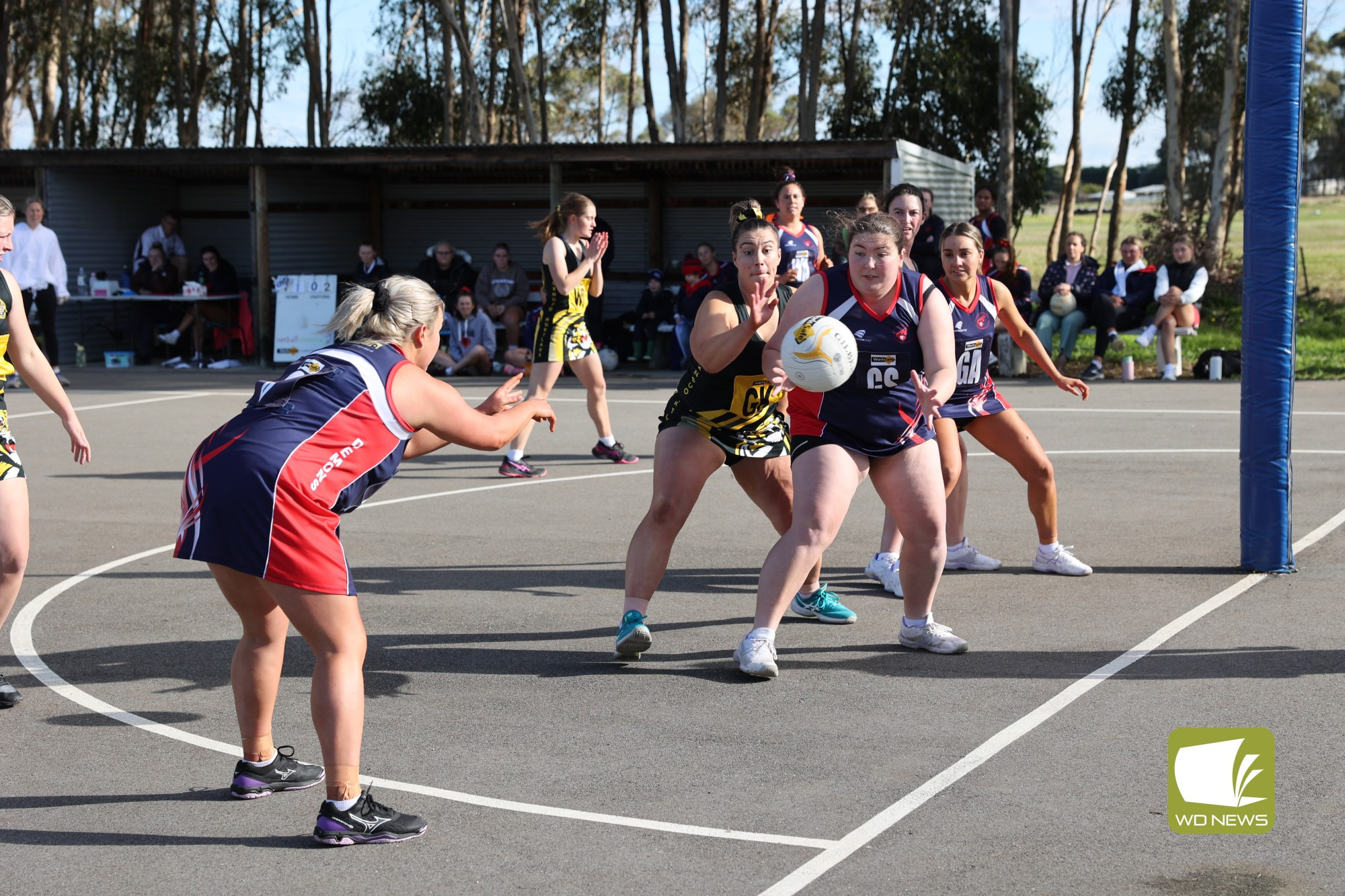 Melanie Dyson applies pressure in the circle.