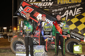 ~ 360LS SPRINTCAR 10K ~ 1st place Chase Randall, 2nd place Lockie McHugh, 3rd place Daniel Pestka