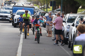 Members of the community lined the streets to welcome Bentley and Gus Currell home from their 500-kilometre charity ride.