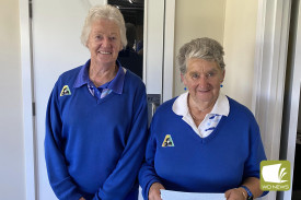 Women’s pairs runners-up Gertie MacDonald and Dianne Robertson.