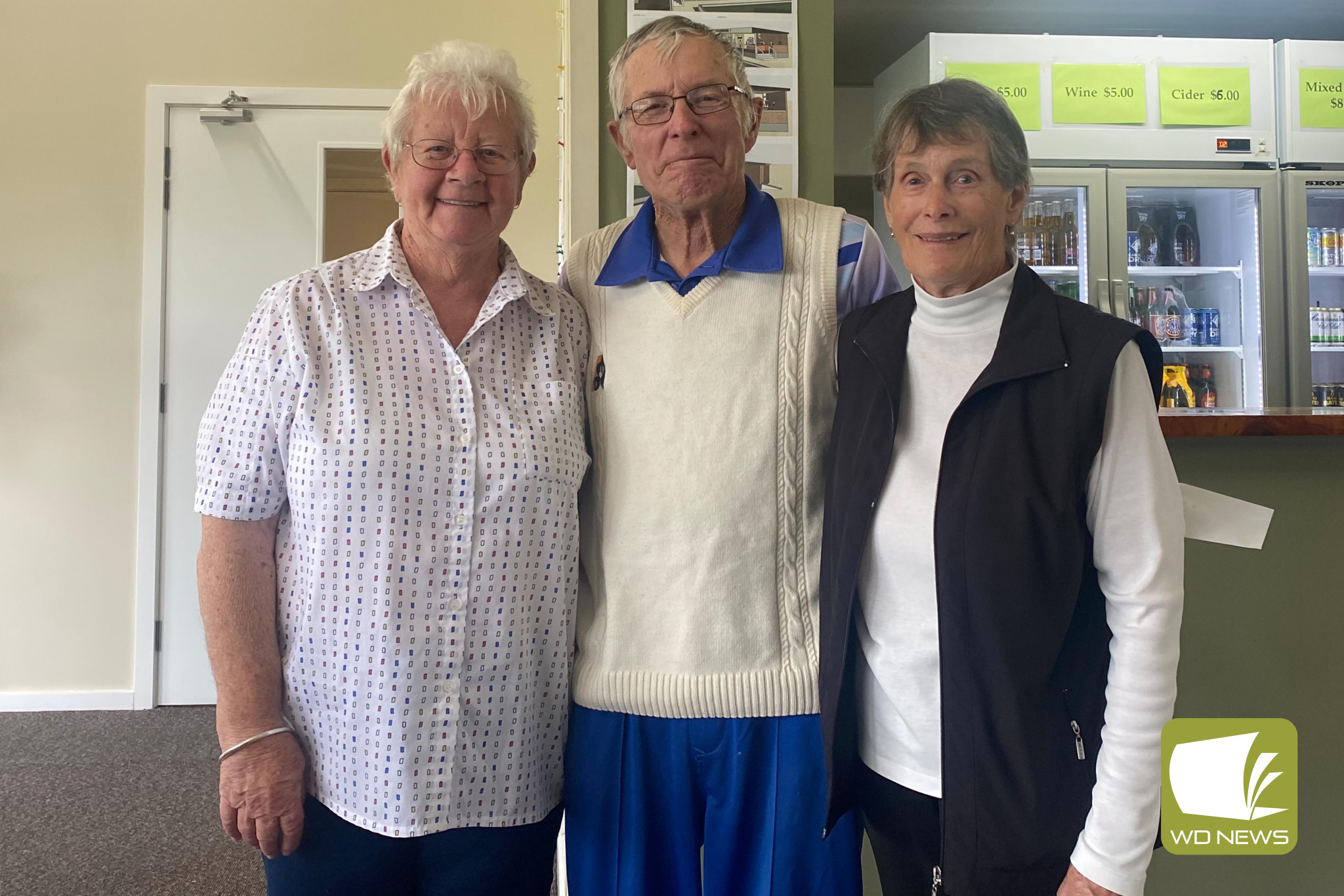 Mortlake RSL Day runners-up (from left) Dawn Hadfield, Kevin Johnson and Val Smith.