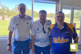 Social pennant round-robin runners-up Peter Palmer, Leo Smith and R. Perkins.