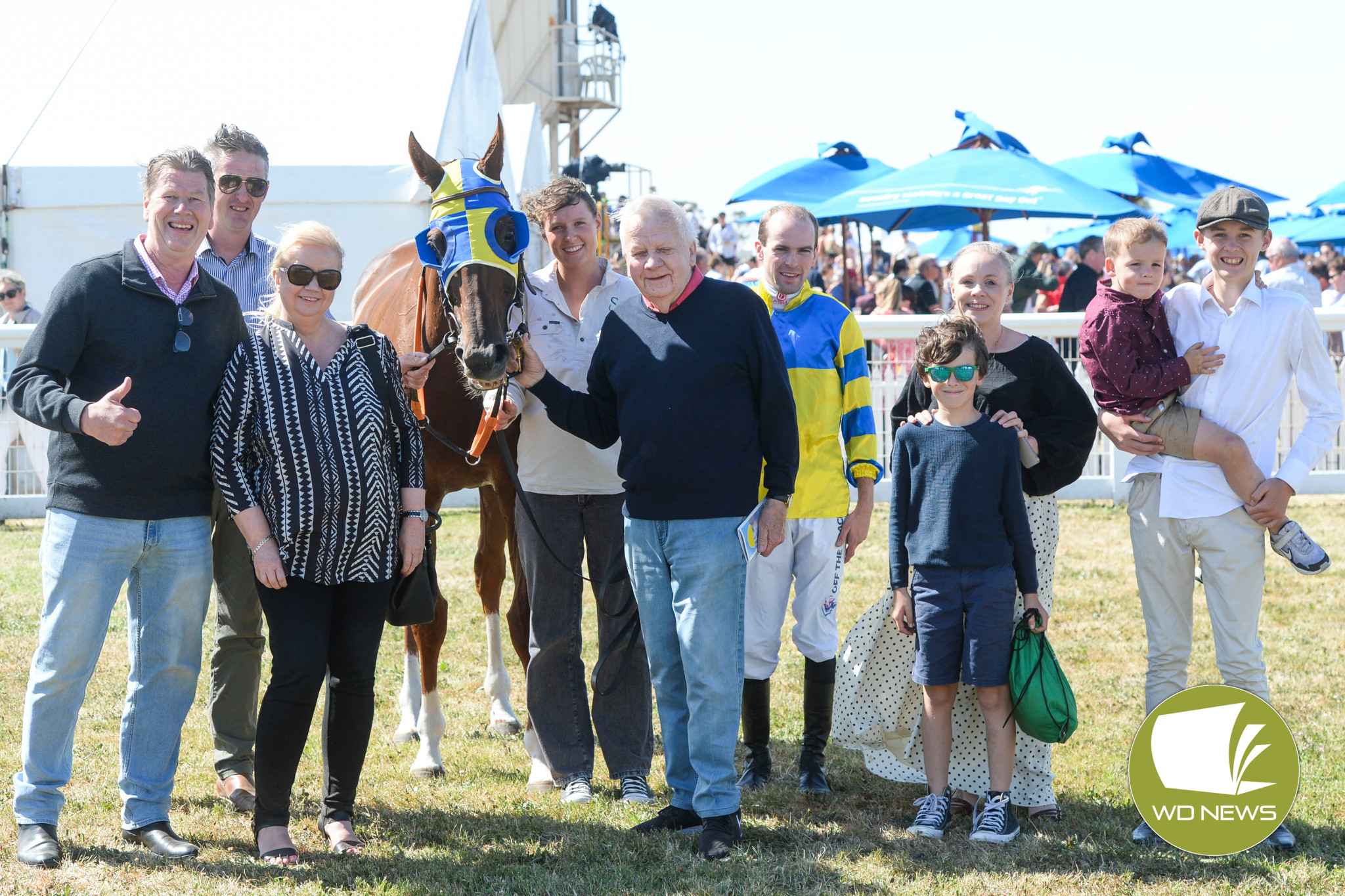 Owners of Mister Me after winning the Sungold Milk Camperdown Cup. All photos courtesy of Ross Holburt/Racing Photos