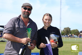 Back and better: Cobden Recreation Reserve Committee of Management president Craig Dwyer and Cobden Gift ambassador Mia Gross, a 200 metre Paris 2024 Olympian, were thrilled with the success of this year’s event.