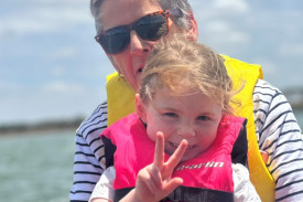 Secretary Fiona Noone with youngest club member and granddaughter Molly.