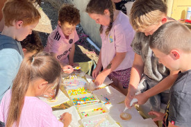 A biscuit decorating table was particularly popular with the kids.