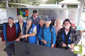 Members of the Mortlake Lions Club manned the barbecue to raise funds while feeding the hungry crowd.