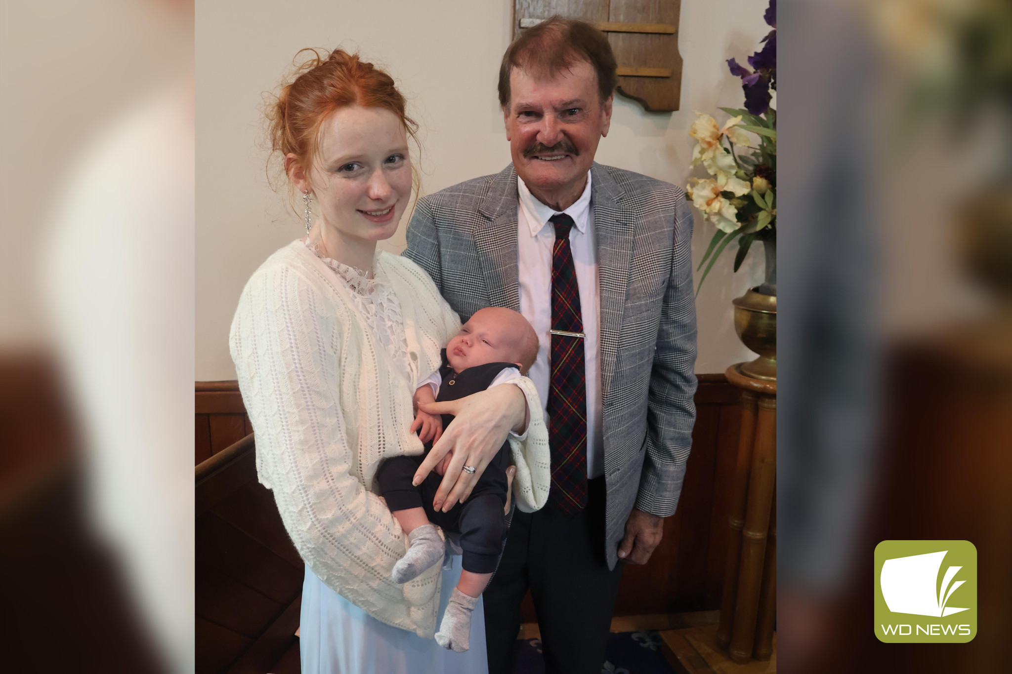 Surprise: The service included a surprise baptism of Ronald and Filumena Cameron’s son James.