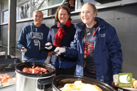 Mortlake College staff helped serve up a big breakfast to celebrate the final day of term last Friday.