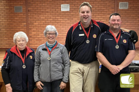 Runners-up for section 2 (from left) Margaret Ovens, Dawn McDowell, David Childs and Brett Mungean.