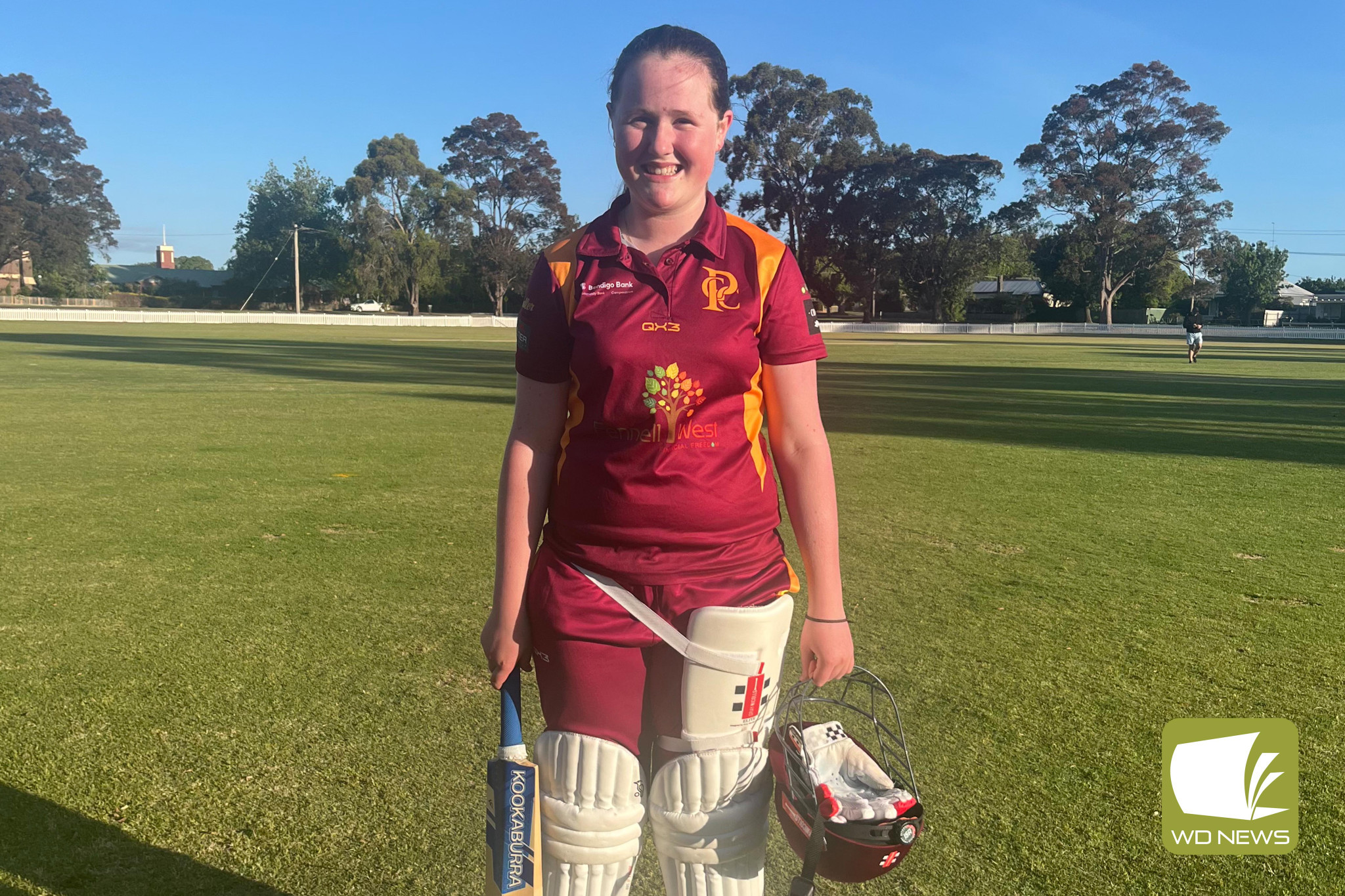 Under 17 player Isla Spokes retired on 30 for Pomborneit Maroon.