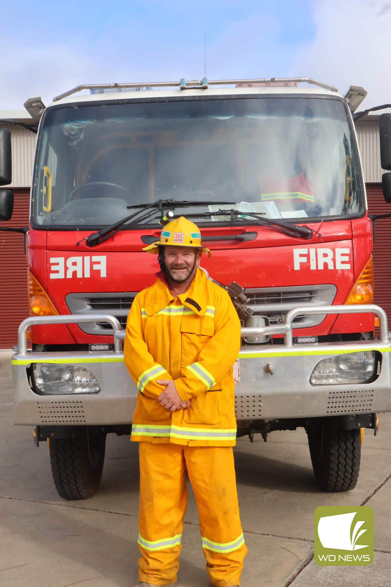 Proud of his brigade: Aaron Webster encourages residents to volunteer with their local CFA brigade to meet new people.