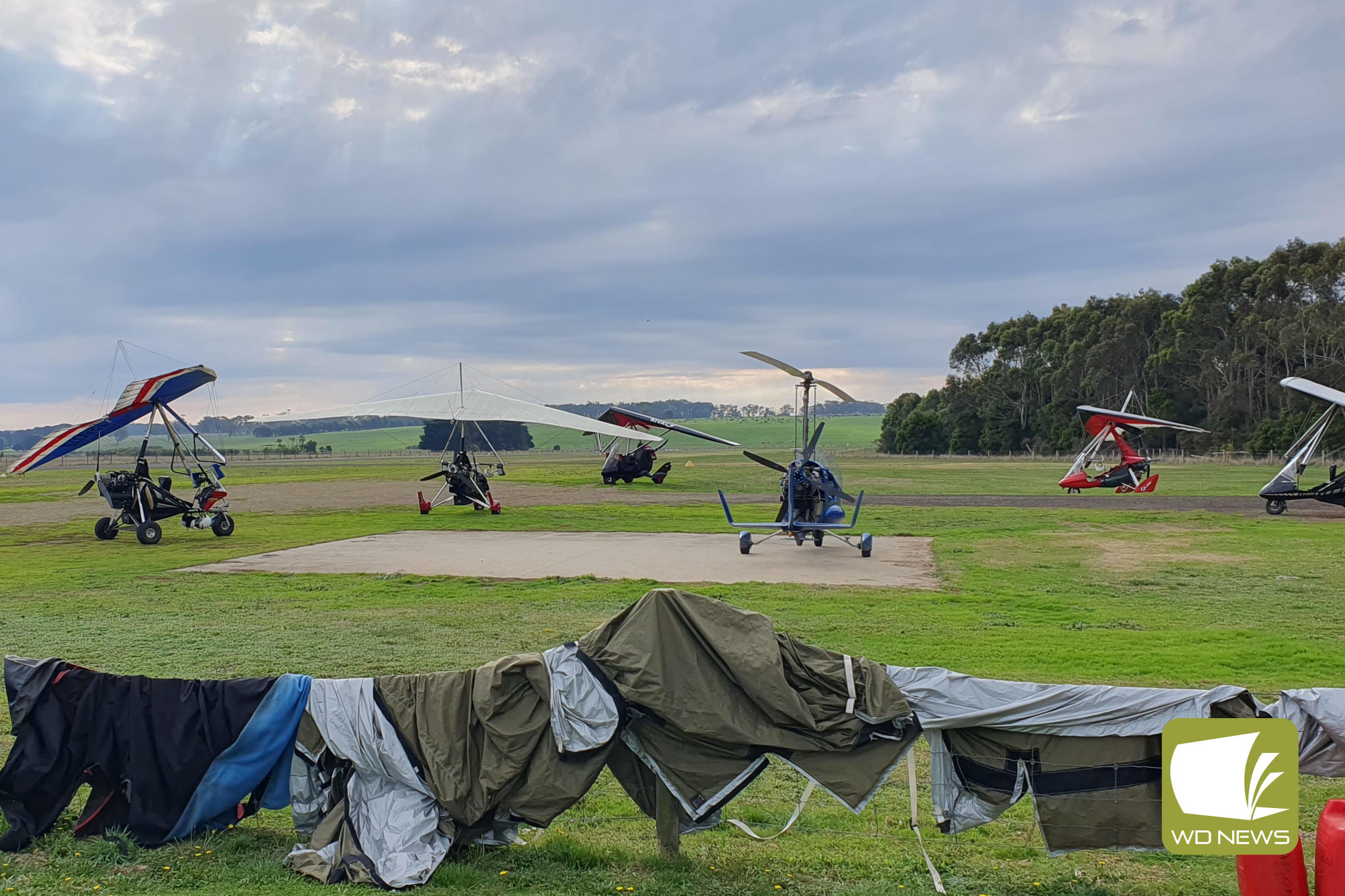 Welcome appreciated: Members of the Southern Microlight Club made the Cobden Airstrip their base during a recent visit to the region.