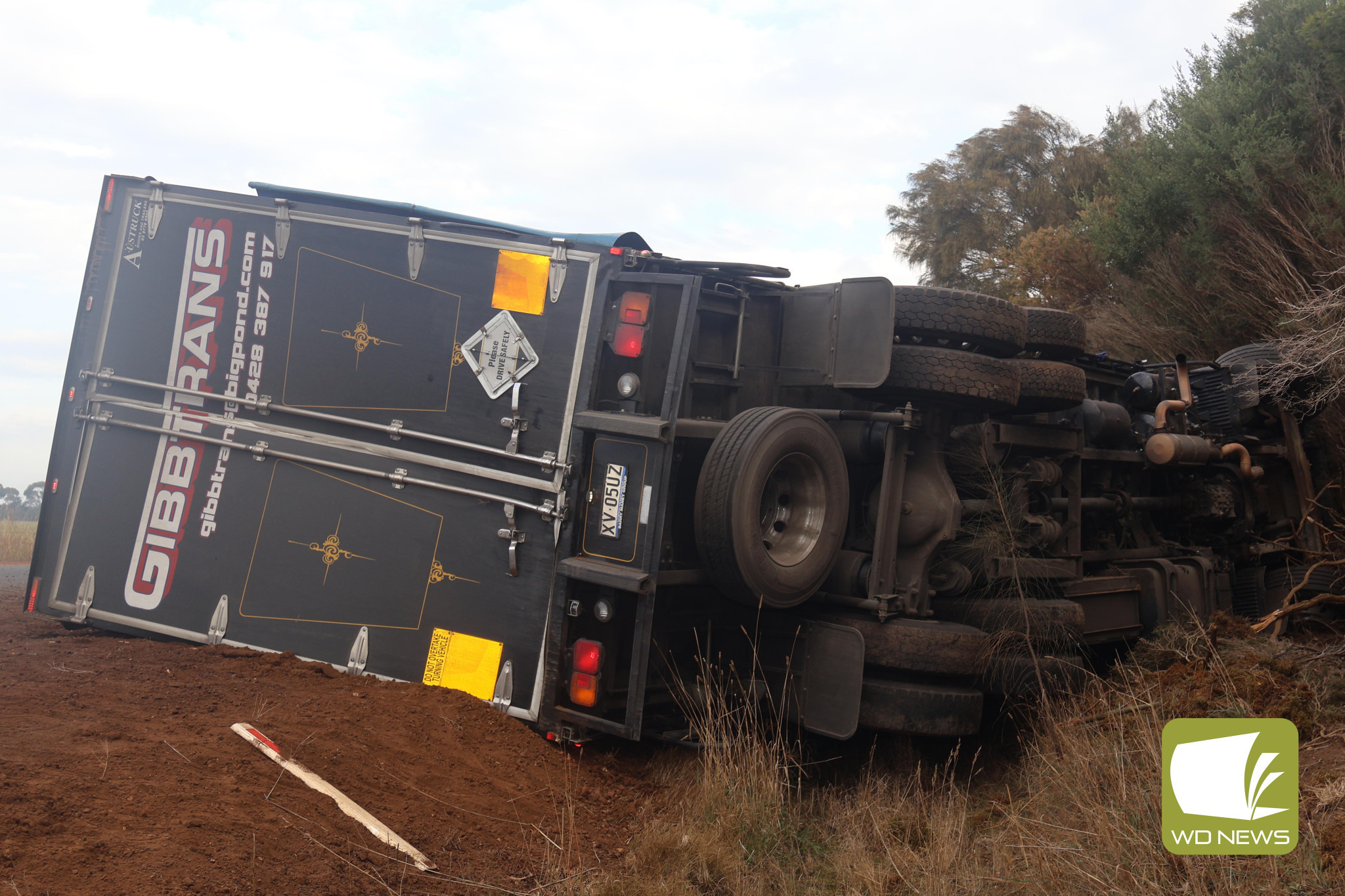 Lucky escape: A truck driver has avoided injury after a mob of Kangaroos on the road caused damage to the vehicle, resulting in a loss of control.