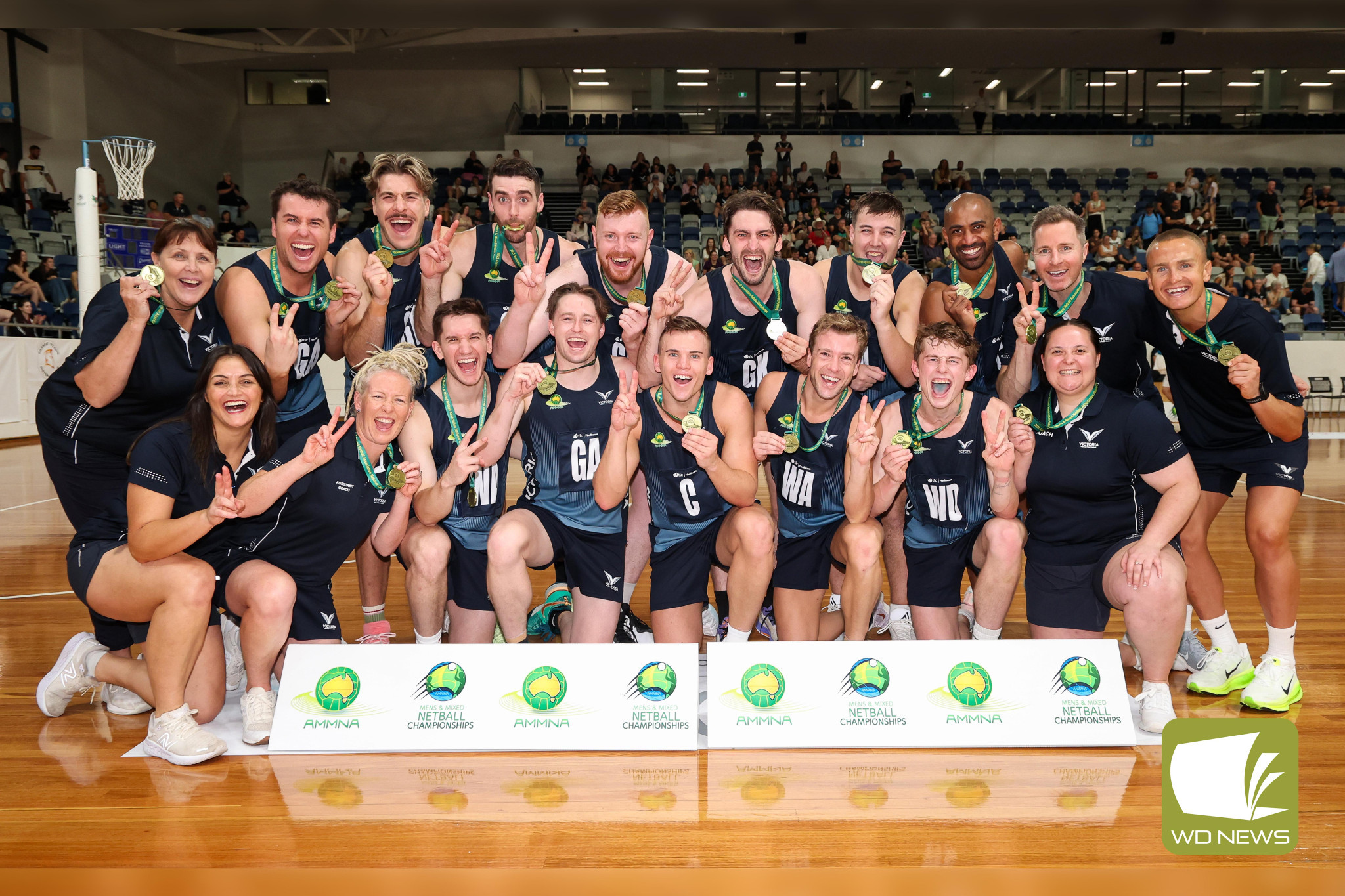 Jake and his Victorian team-mates celebrate victory. Photo courtesy Grant Treeby.