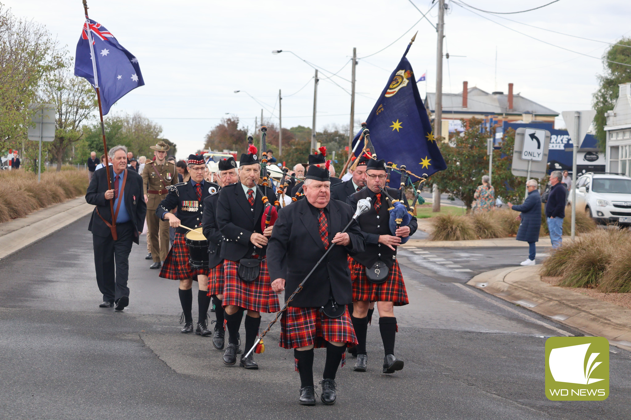 We will remember: The Mortlake community gathered for a large march and service on Anzac Day last Friday, in commemoration of those who made the ultimate sacrifice.