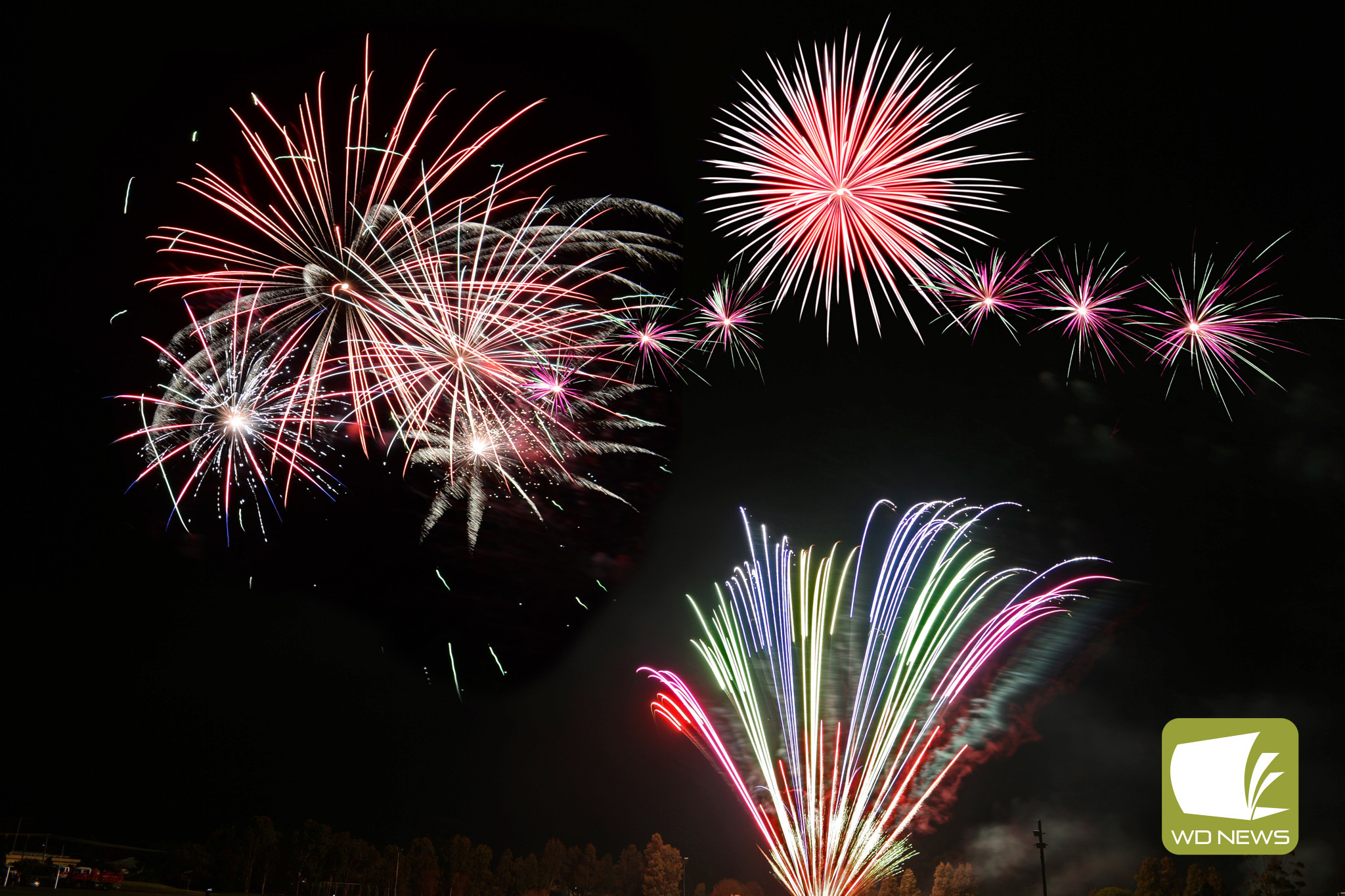 Lighting up the sky: Licensed pyrotechnician Mitch Prewett provided the grand finale to Saturday’s main event with a fireworks display for Lismore’s inaugural Midwinter Festival.