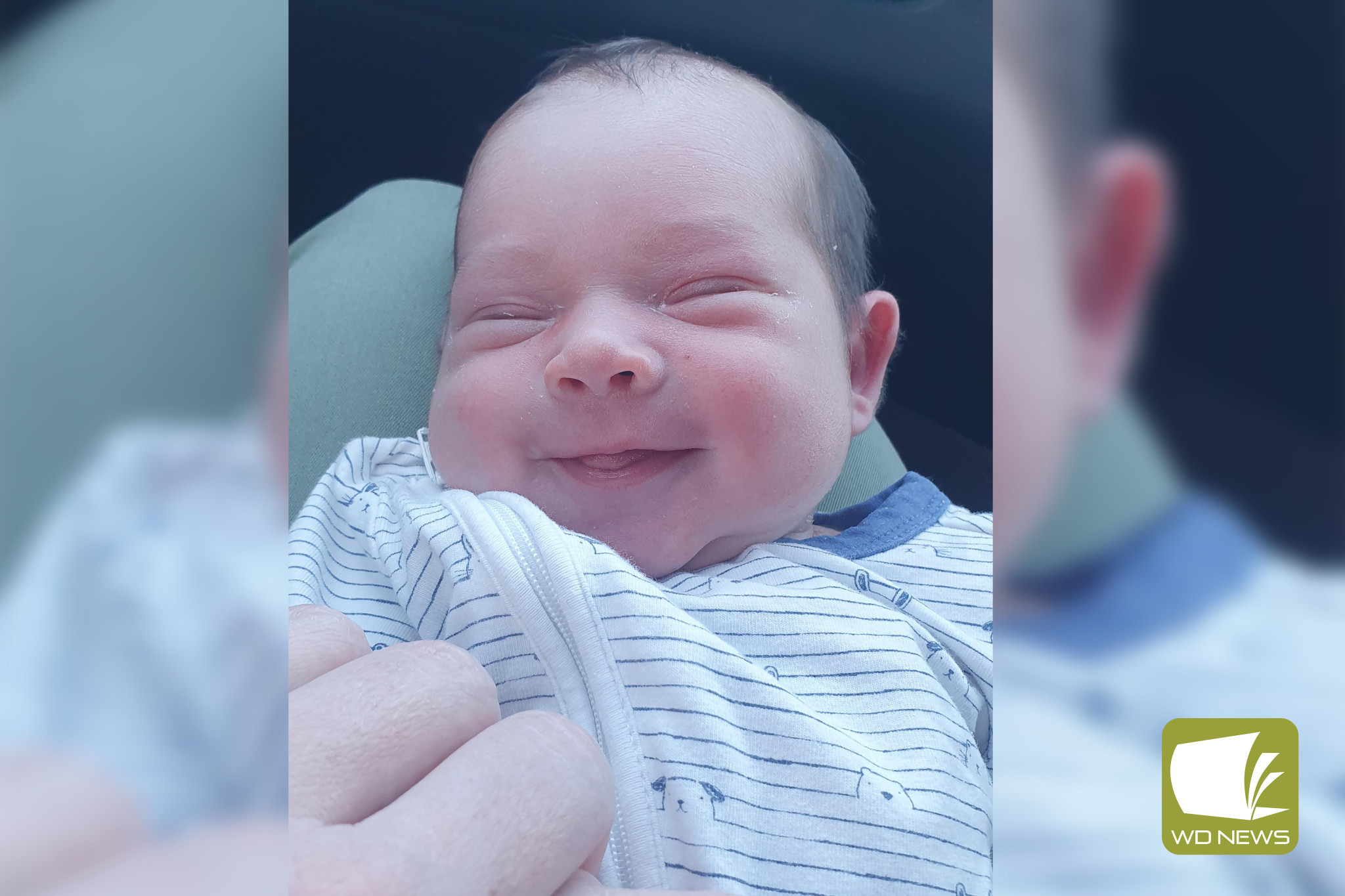 Very rare: Harvey Spencer Delgado Jimenez surprised his mother Charmaine by coming into the world in a very rare way.