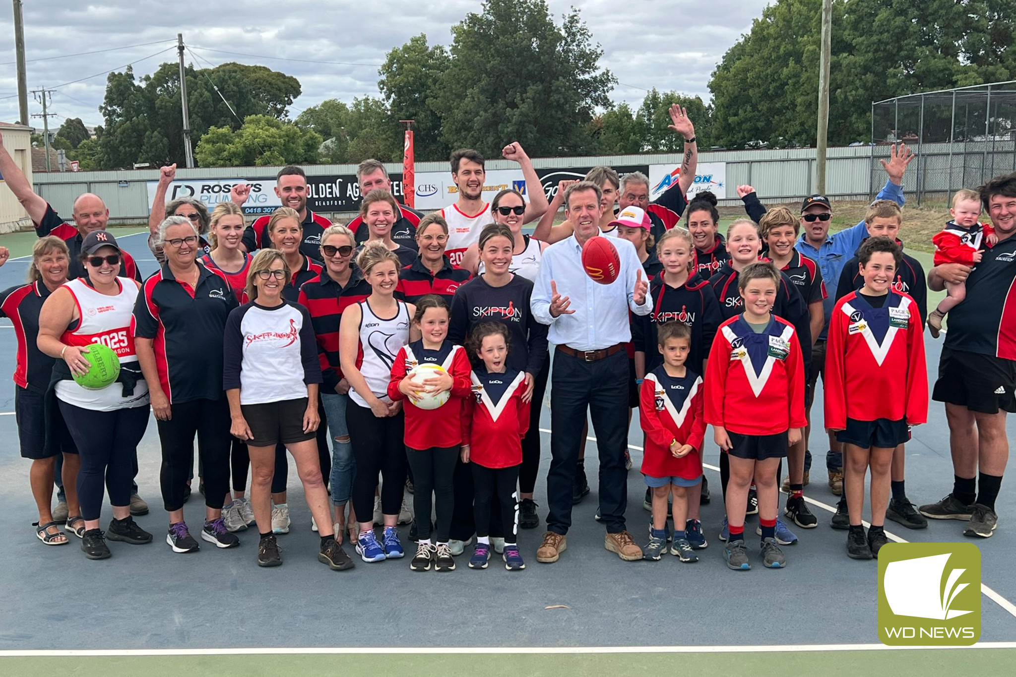 Sporting joy: Member for Wannon Dan Tehan announced a commitment from an elected Liberal Government at the Skipton Recreation Reserve recently.