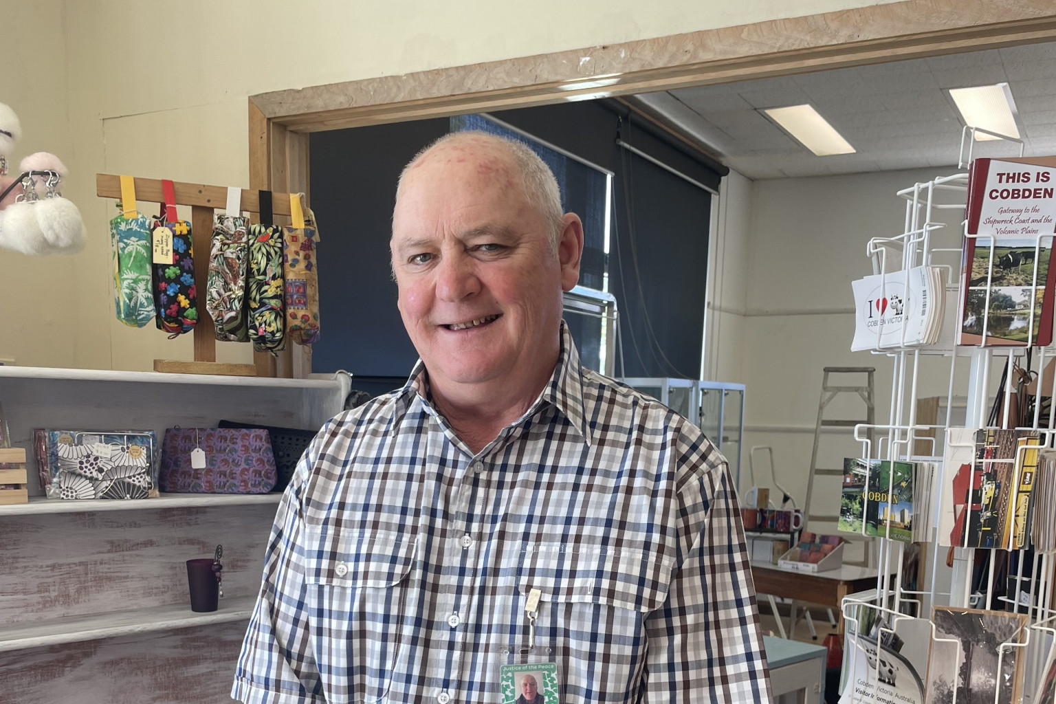 Community help: Justice of the peace Gerard Gleeson is setting up a base at the Cobden Visitor Information Centre for residents to access JP services each Tuesday.