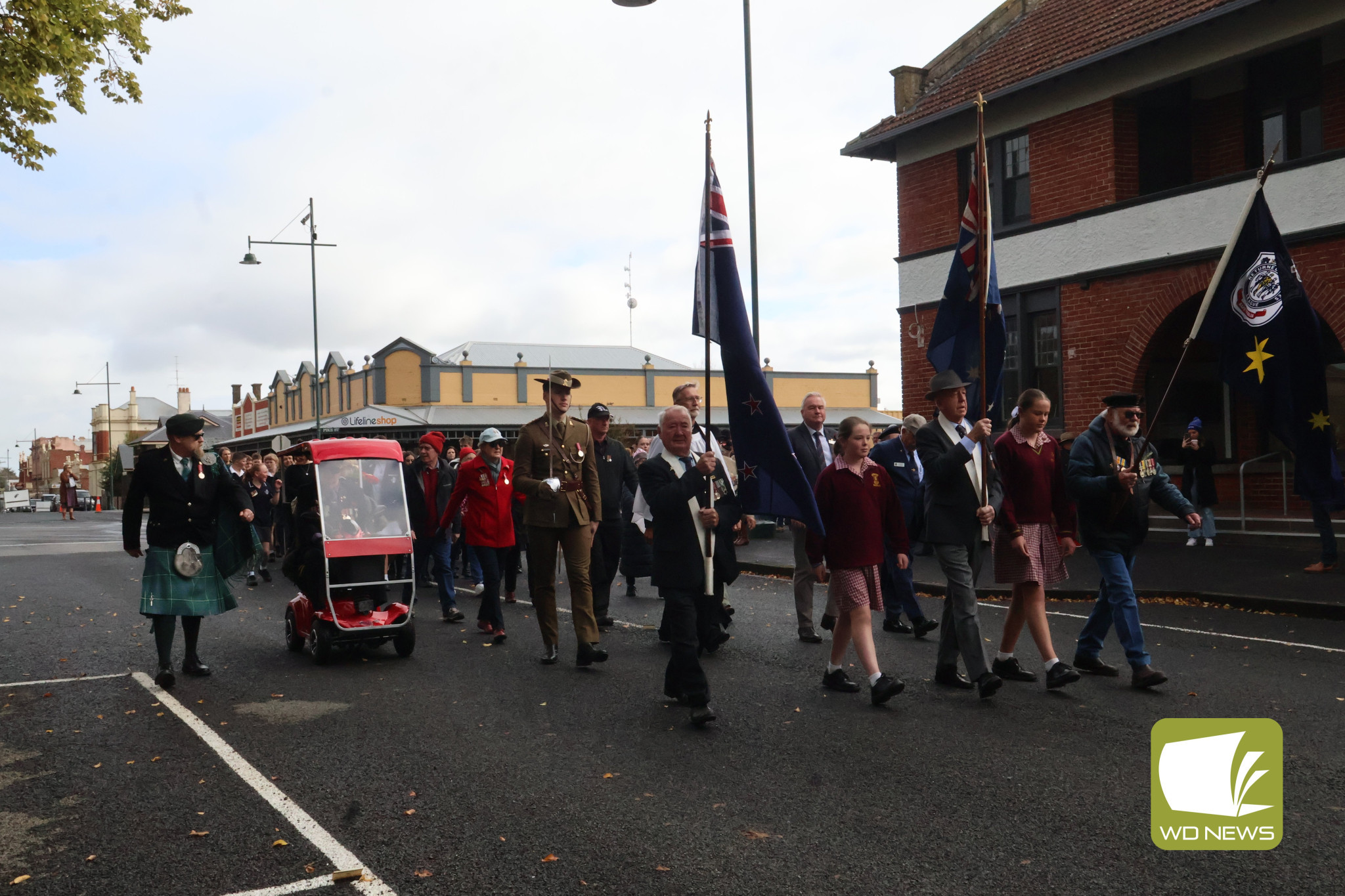 We will remember them: Large crowds gathered to honour Australian servicemen and women last Thursday at Anzac Day services in Camperdown and Derrinallum.