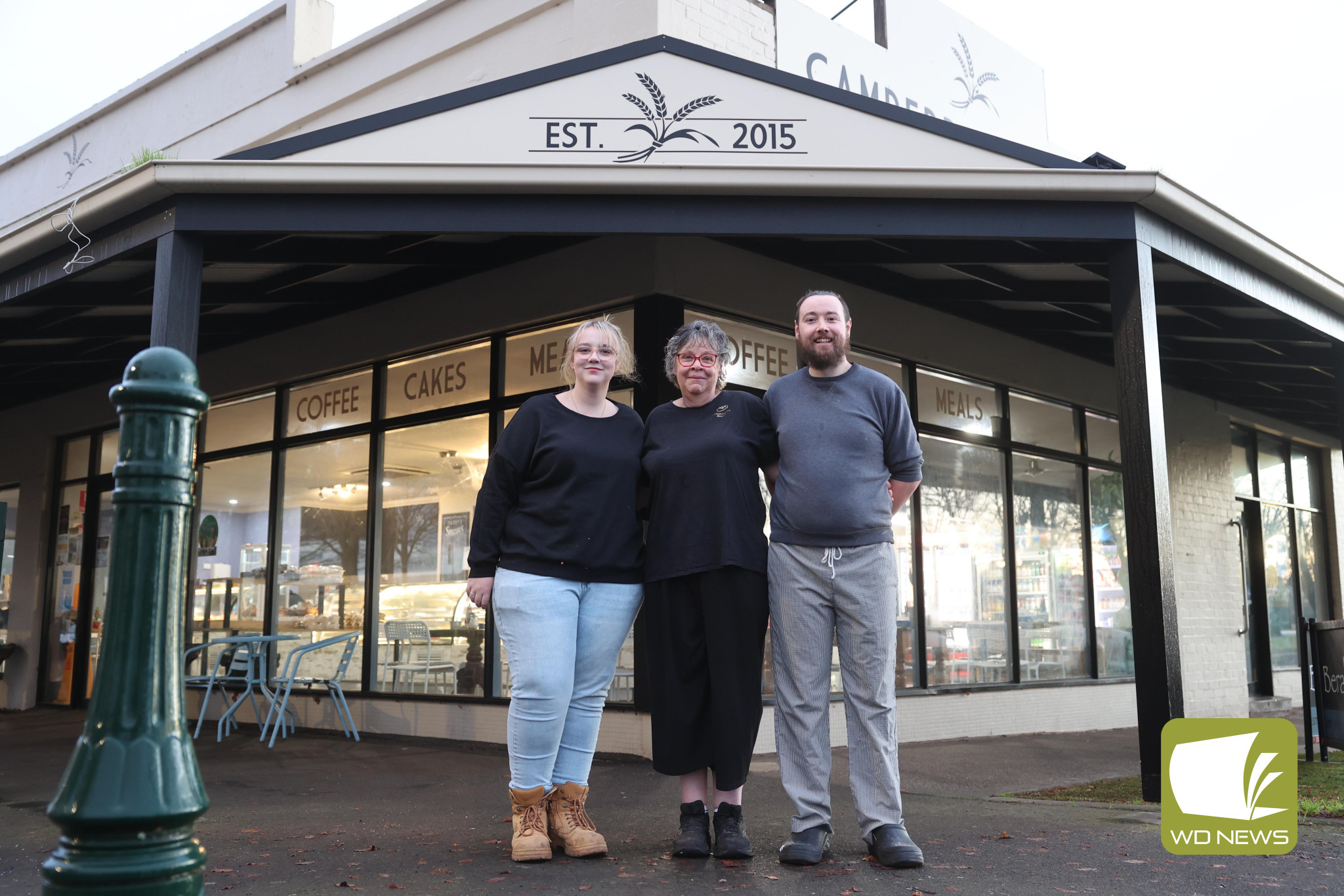 Going strong: Camperdown Bakery has marked a decade of business, with owner Andrea Mutch (centre) attributing its success to her staff and customers.