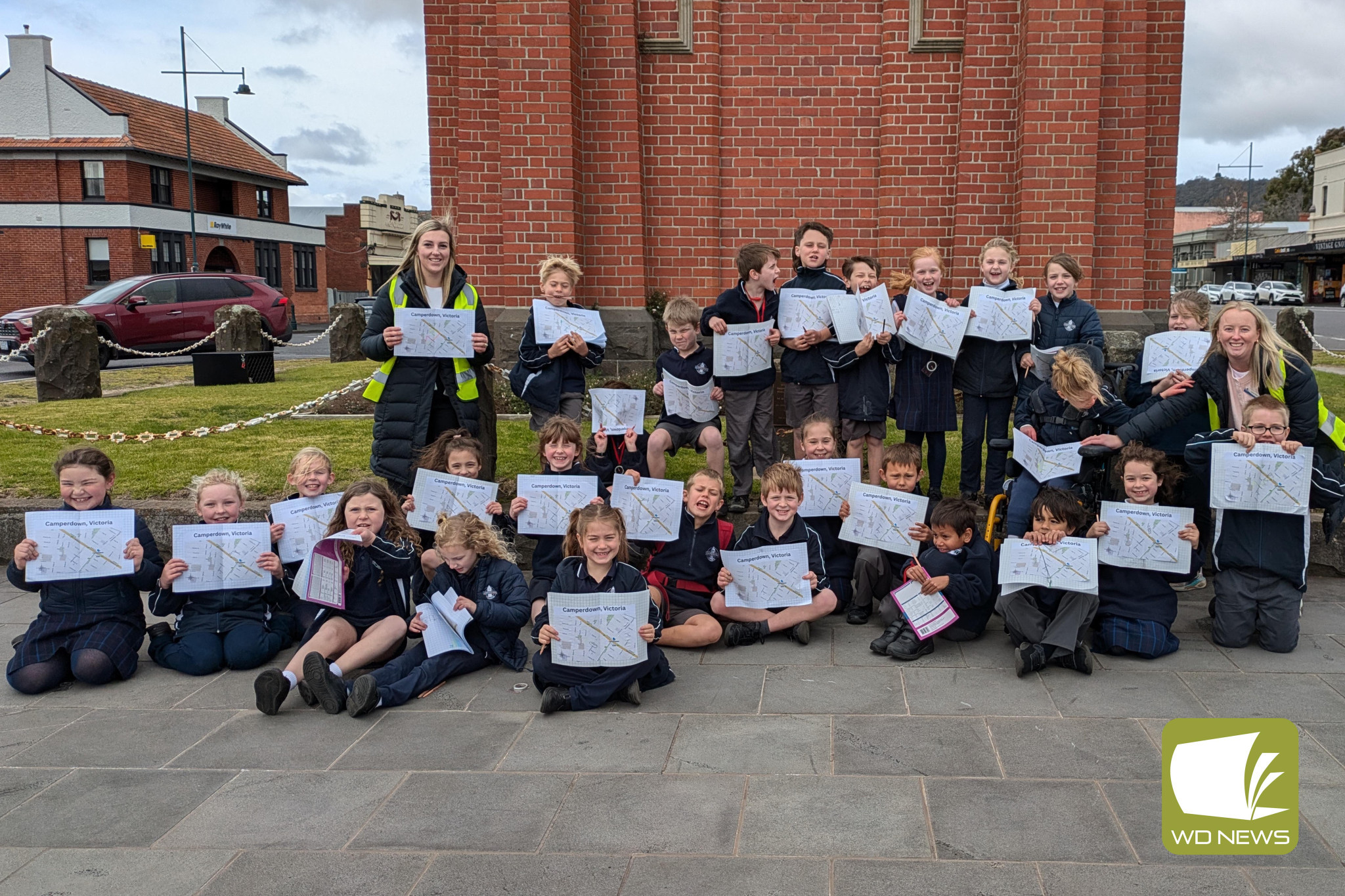 Mapping it out: Camperdown College students put their map-reading skills to the test in town recently.