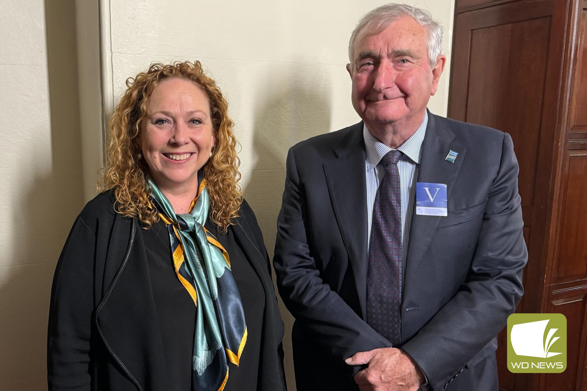 Meeting: Moyne Shire Council mayor Ian Smith met with Minister for Local Government and Roads and Road Safety Melissa Horne recently.