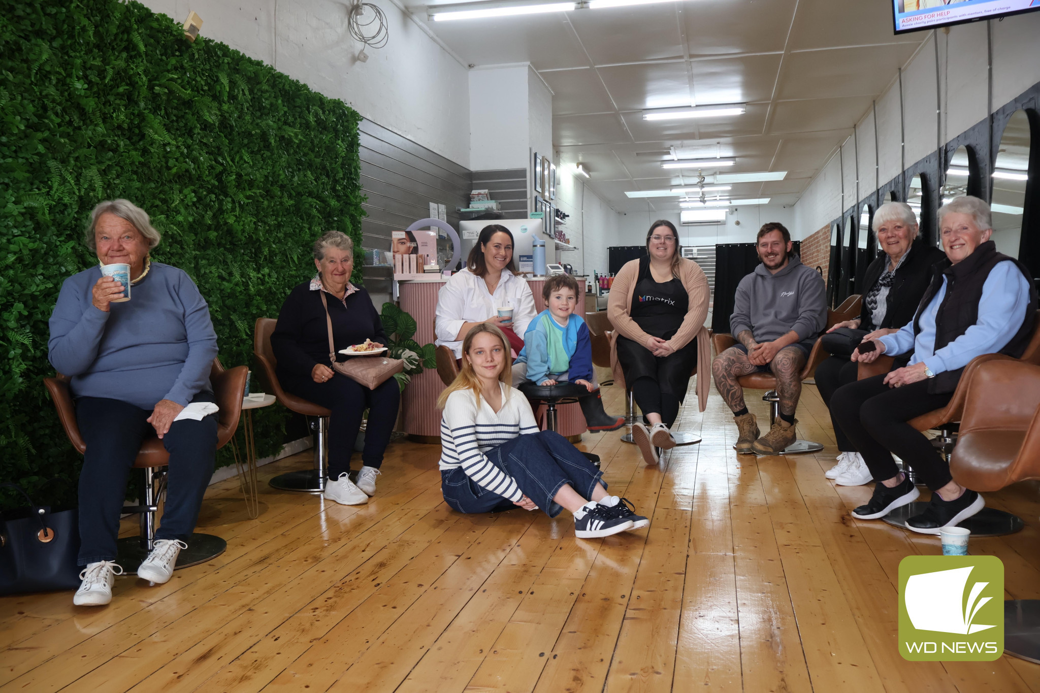 For John: Knot Just Hair owner Emily Thorne welcomed over two dozen people in to her salon last week to raise funds for the Cancer Council.