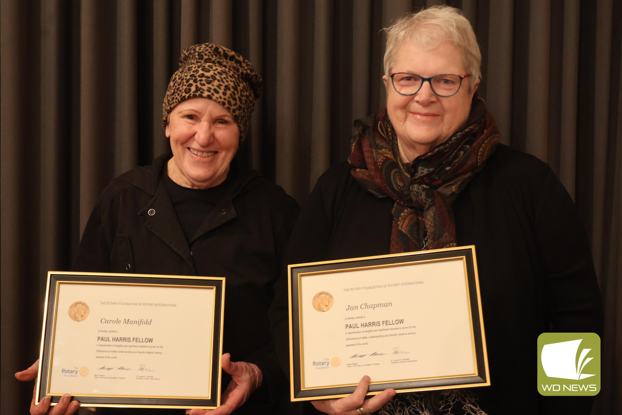 Service recognised: Camperdown stalwarts Carole Manifold and Jan Chapman were recognised for their dedication to the community recently.