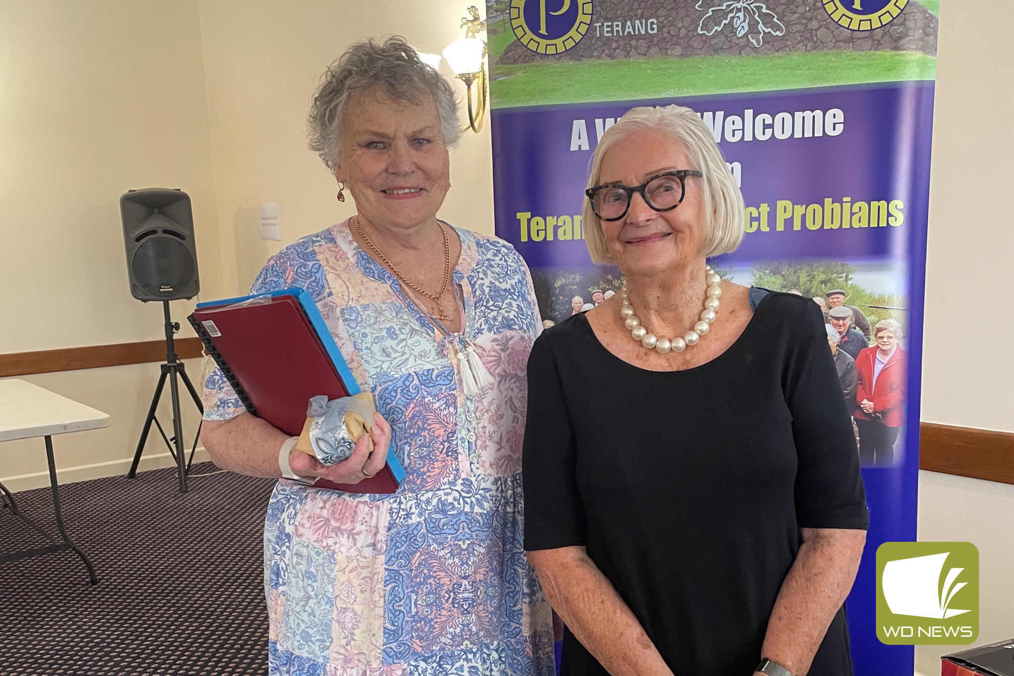Welcome: Guest speaker Delyce England, pictured left with Probus member Jeanette Eller, provided probus club members an insight in to her interesting life.