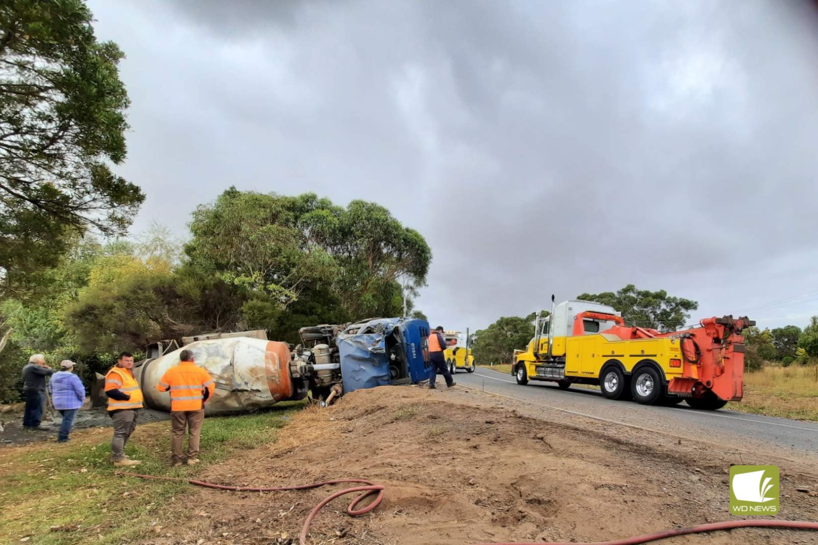 Cement truck rollover - feature photo