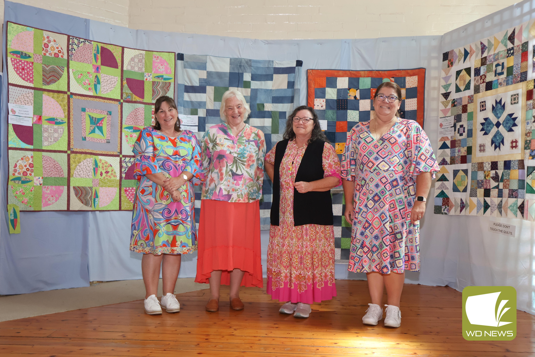Success: Terang Quilters Fellowship members Sharyn Aitken, Margaret McIntosh, Jennifer Paton and Narelle Holliday were thrilled with the turnout for the Terang Quilt Show over the weekend.