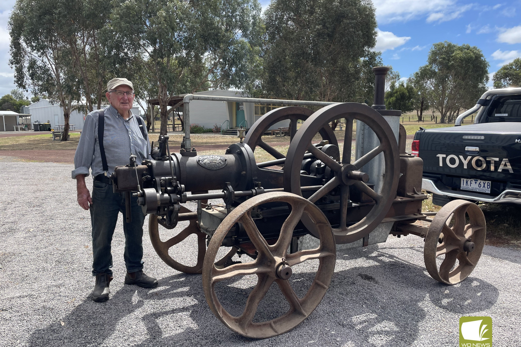 History on show: Residents from across the south west are expected to flock to the annual South Western District Restoration Group's vintage rally in Cobden to see vintage machines like Graham Cottrill's 1910 seven horsepower austral engine.