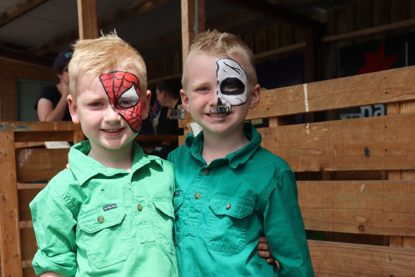 Show a success: There were smiles all round at the Heytesbury Show on Saturday, including Huxley and Bodhi Gass, who enjoyed getting their face painted.