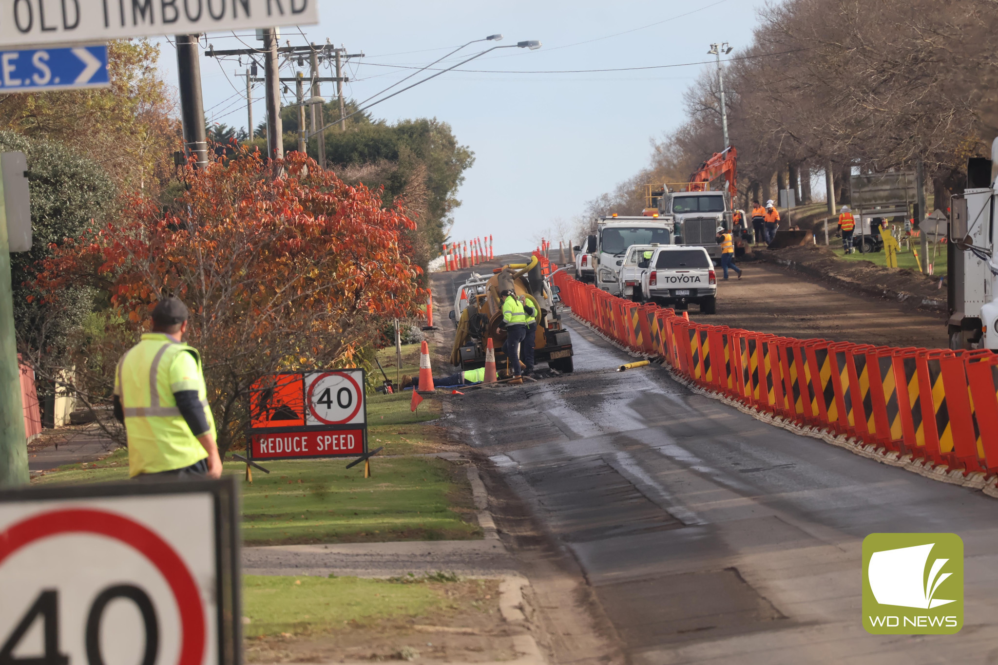 Traffic delays: A burst water pipe caused delays on Monday when the highway was closed while Wannon Water repaired the damage.