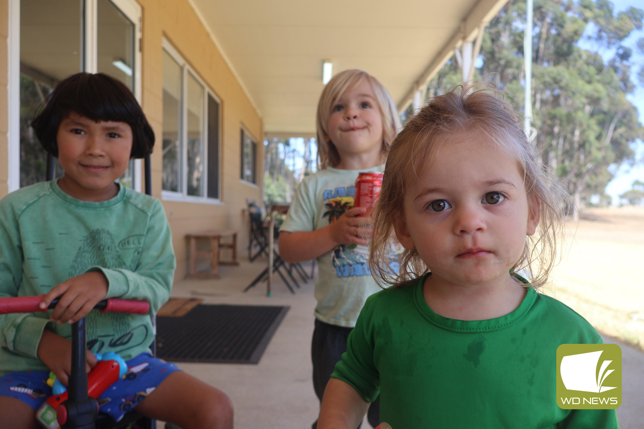 Playtime: Acha Nicol and Ferdinand and Delilah Smith have been enjoying the chance to play together as part of a new playgroup forming in Derrinallum and Lismore.