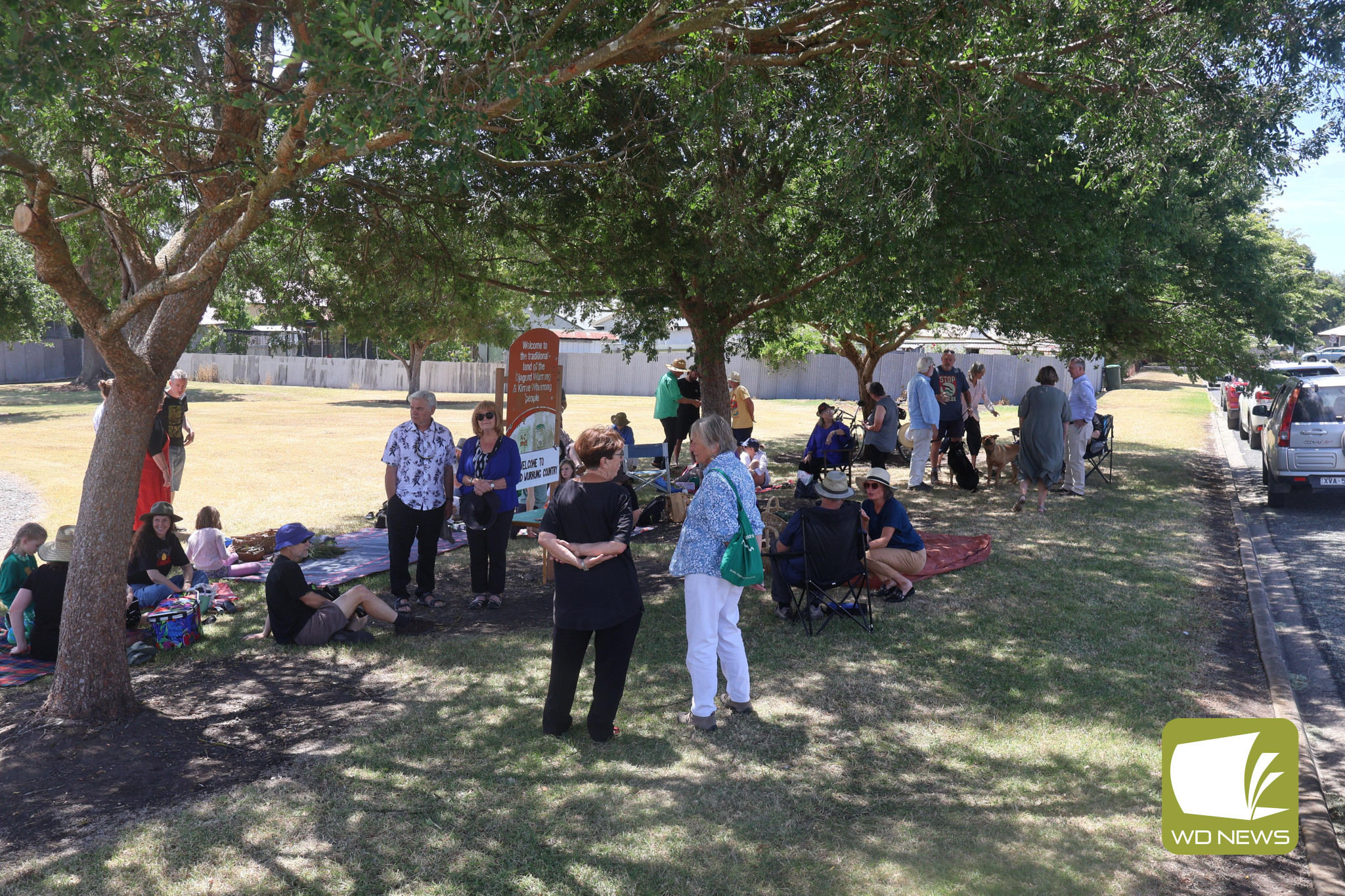 Remembering Indigenous history: Residents enjoyed a picnic under shady trees last Sunday for a special gathering to reflect on Indigenous history in the district.