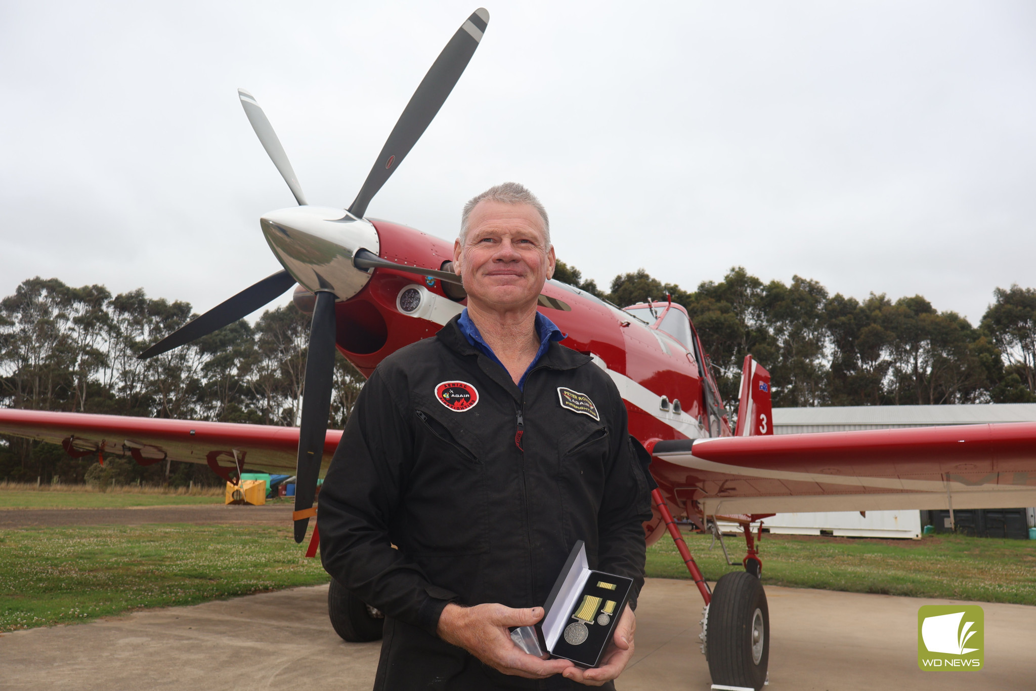 Cobden’s Peter Rohan received a National Emergency Medal for his role as an air firefighter during the 2019-2020 bushfires which ravaged regional Victoria.