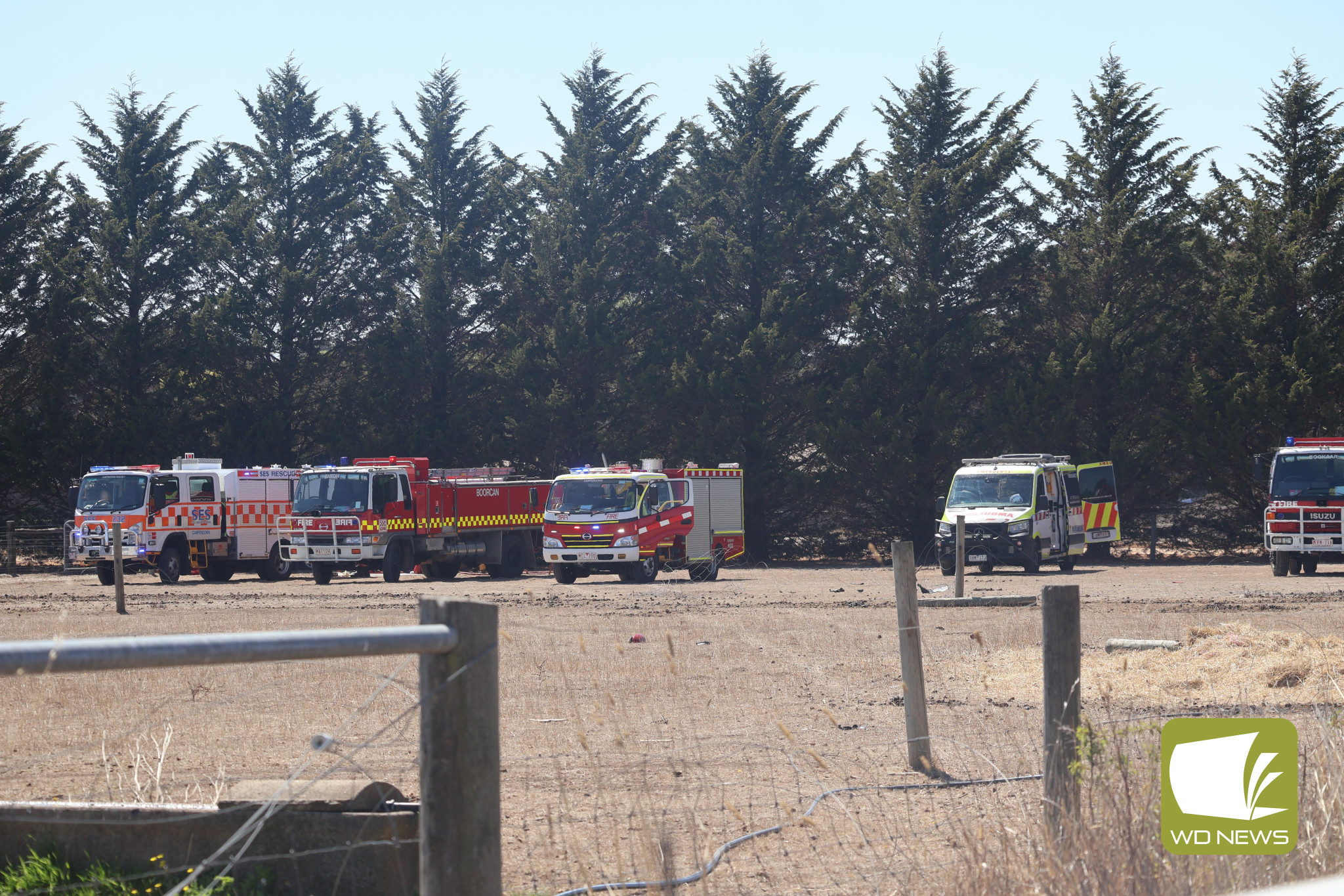 Caution urged: Emergency services worked to remove a driver and a passenger from a vehicle following a single-vehicle crash in Gnotuk on Wednesday.