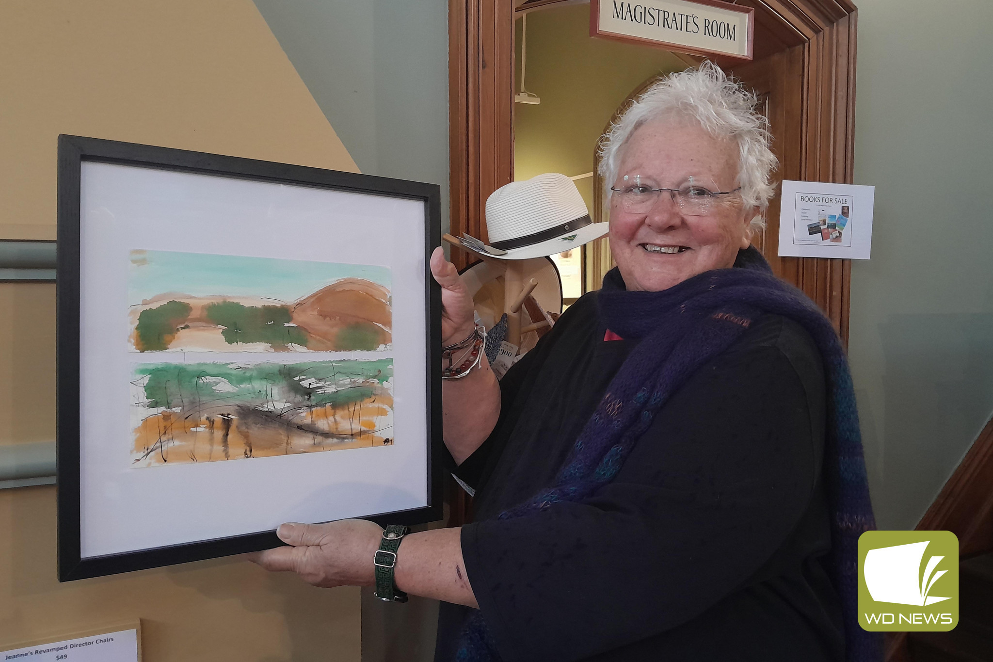 Local artists unite: Corangamite Arts Inc. president Daniel Dupleix is proud of the works on display for this month’s exhibition, including this piece by Andrea Townsend.
