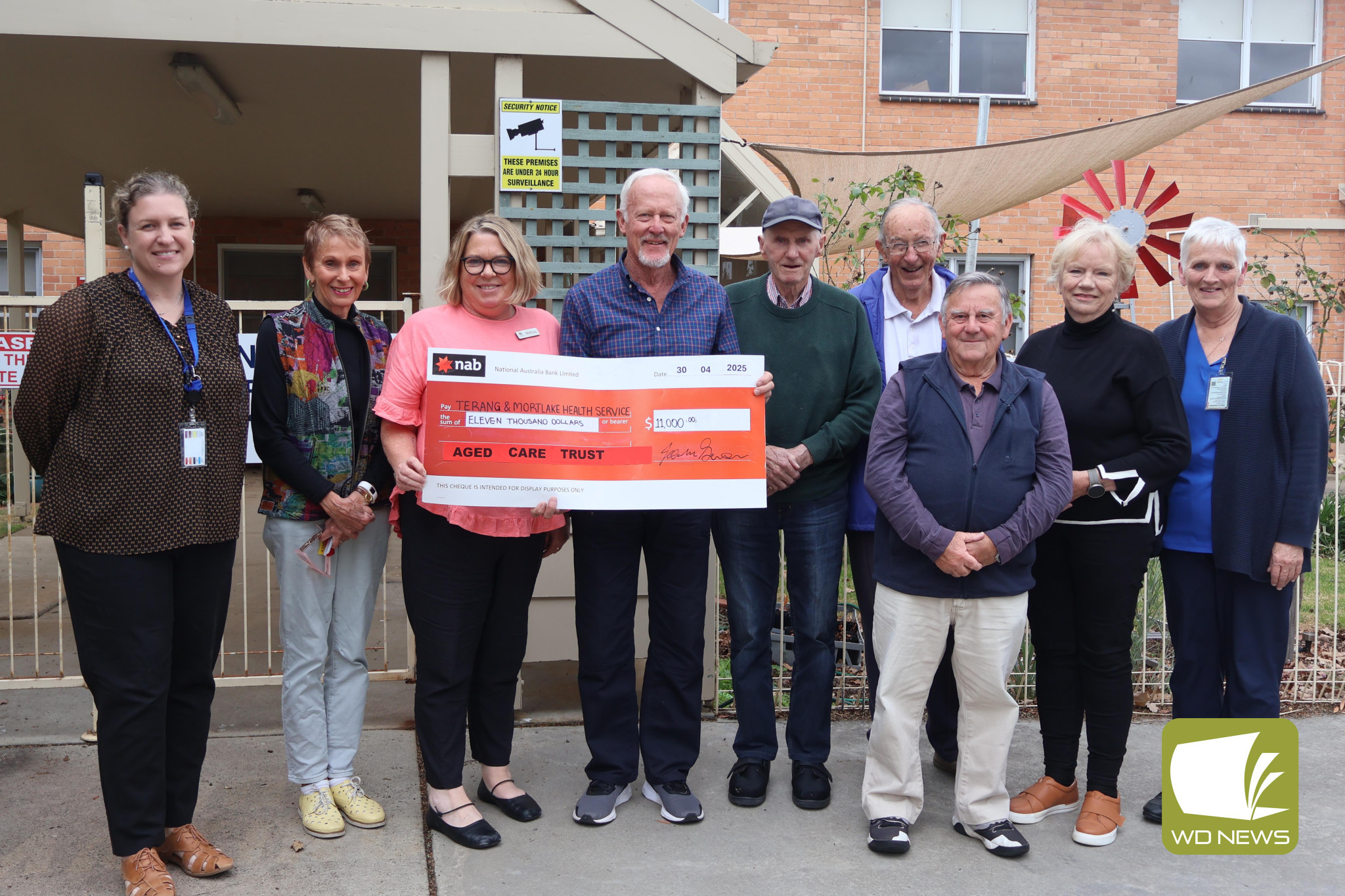 Generosity: Members of the Terang Aged Care Trust last week donated $11,000 to Terang Mortlake Health Service to provide additional support to residents at Mount View.