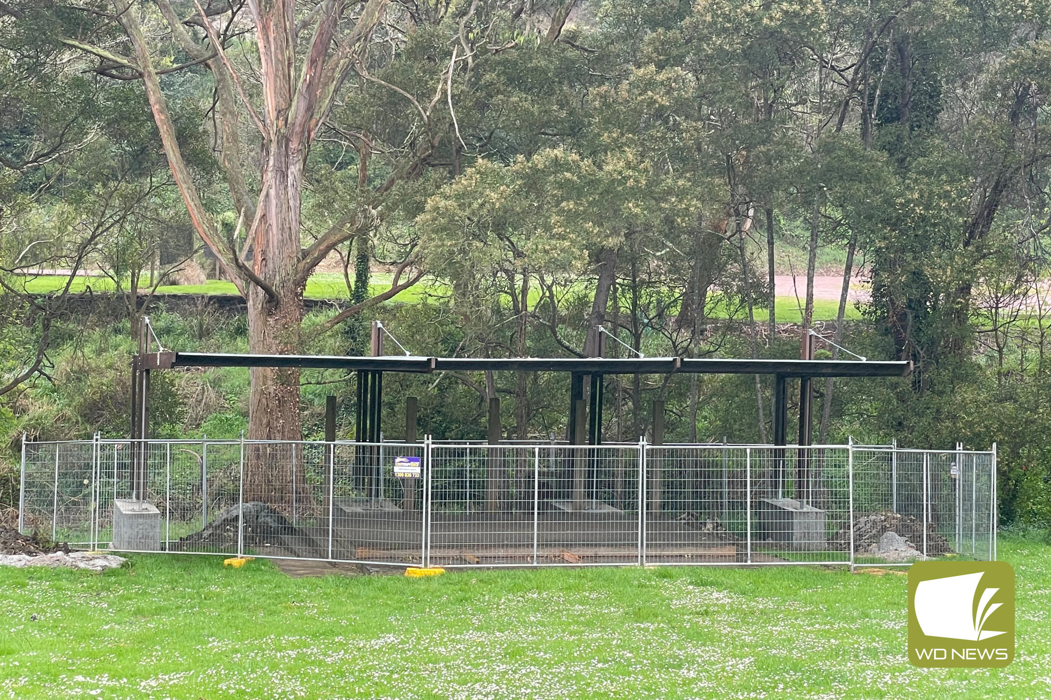 Construction Underway: Timboon’s amphitheatre is being updated with a roof along with an extension.