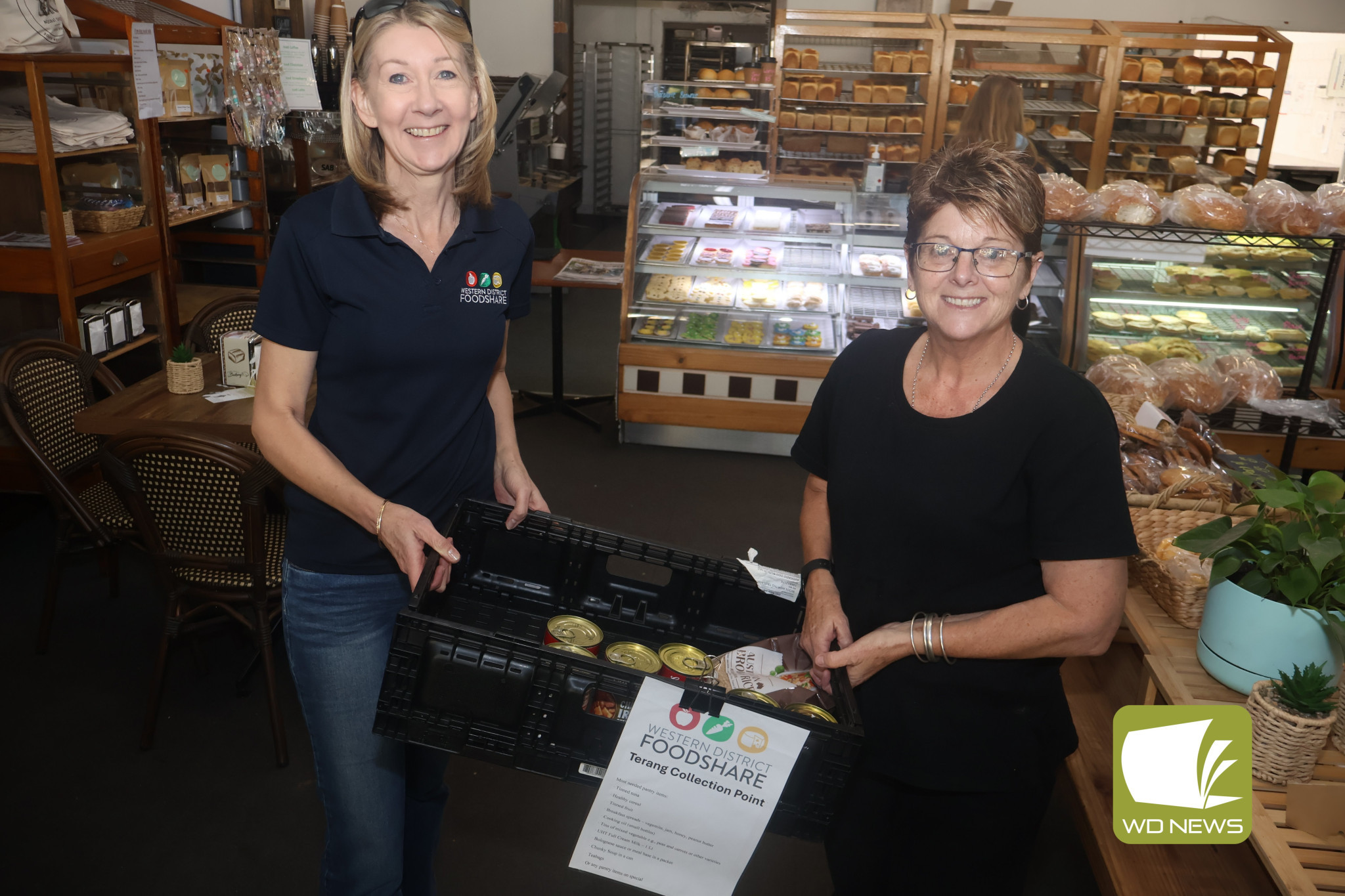 “Extraordinary”: Western District Food Share chief executive Amanda Hennessy and Terang Country Bakery owner Gaye McVilly were thrilled with the success of a recent collection challenge.