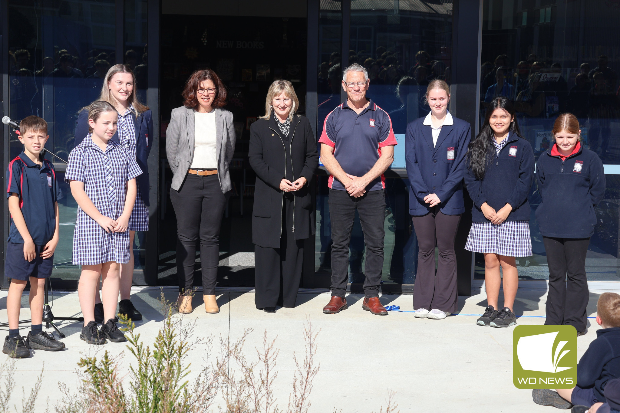 Congratulations: Ms Tierney joined school captains and staff to officially open the newest facilities at Terang College.