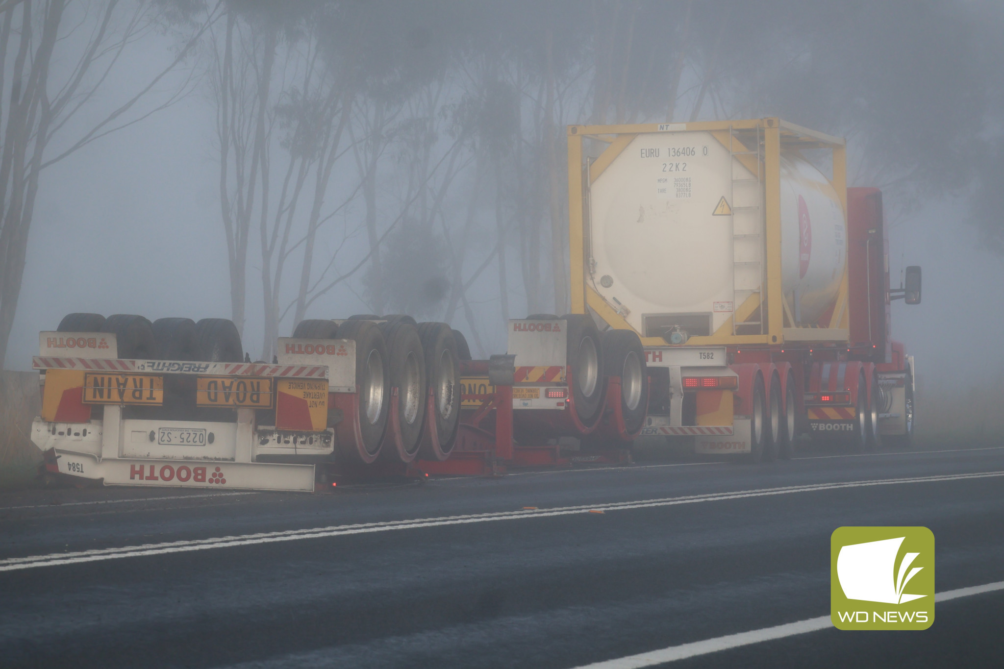 Stay safe: A truck rollover on the Princes Highway has prompted a warning to drivers to be cautious when driving in difficult conditions.