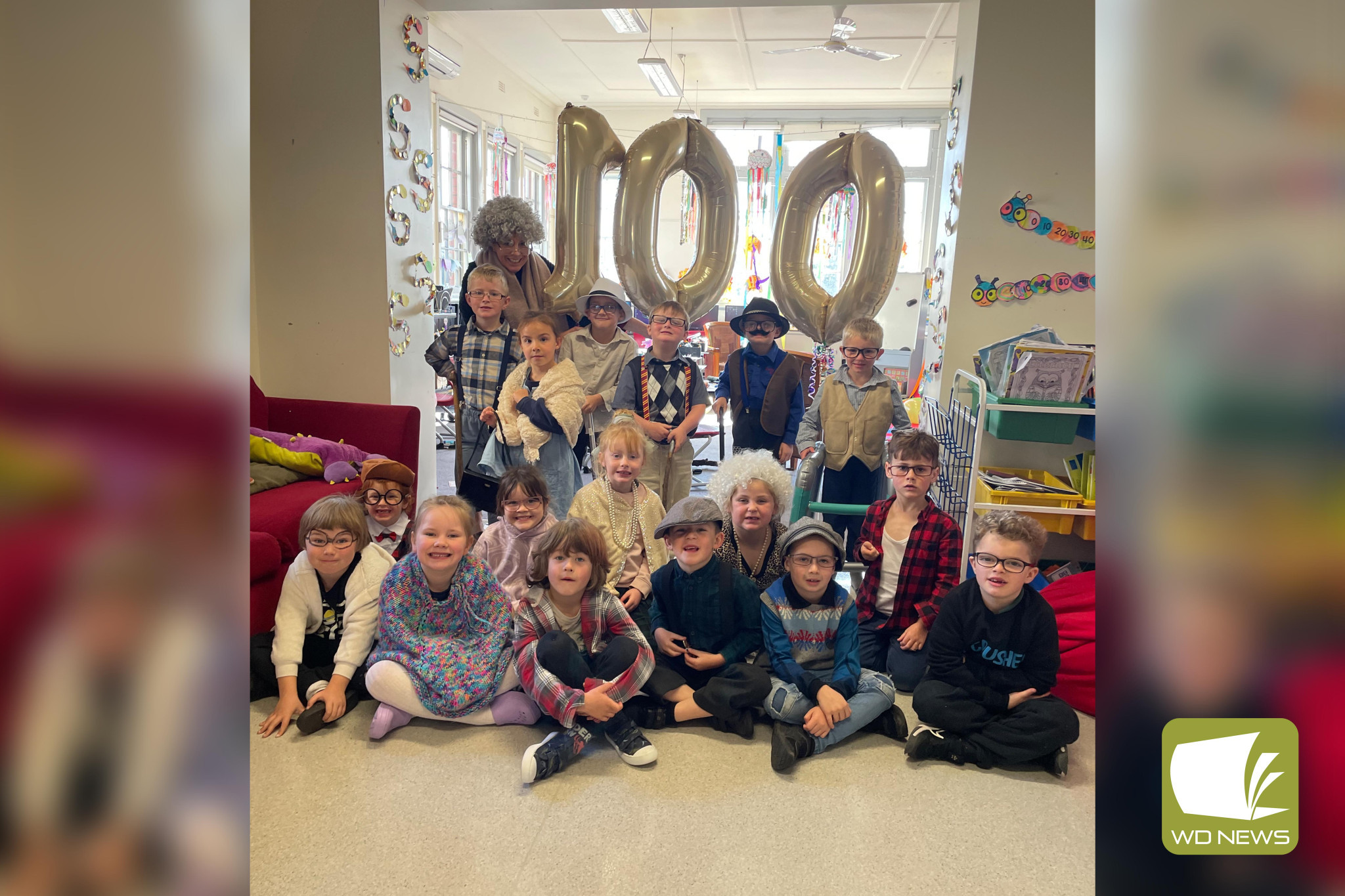 Key milestone: Cobden Primary School Foundation students were all smiles on Monday as they celebrated 100 days of school.