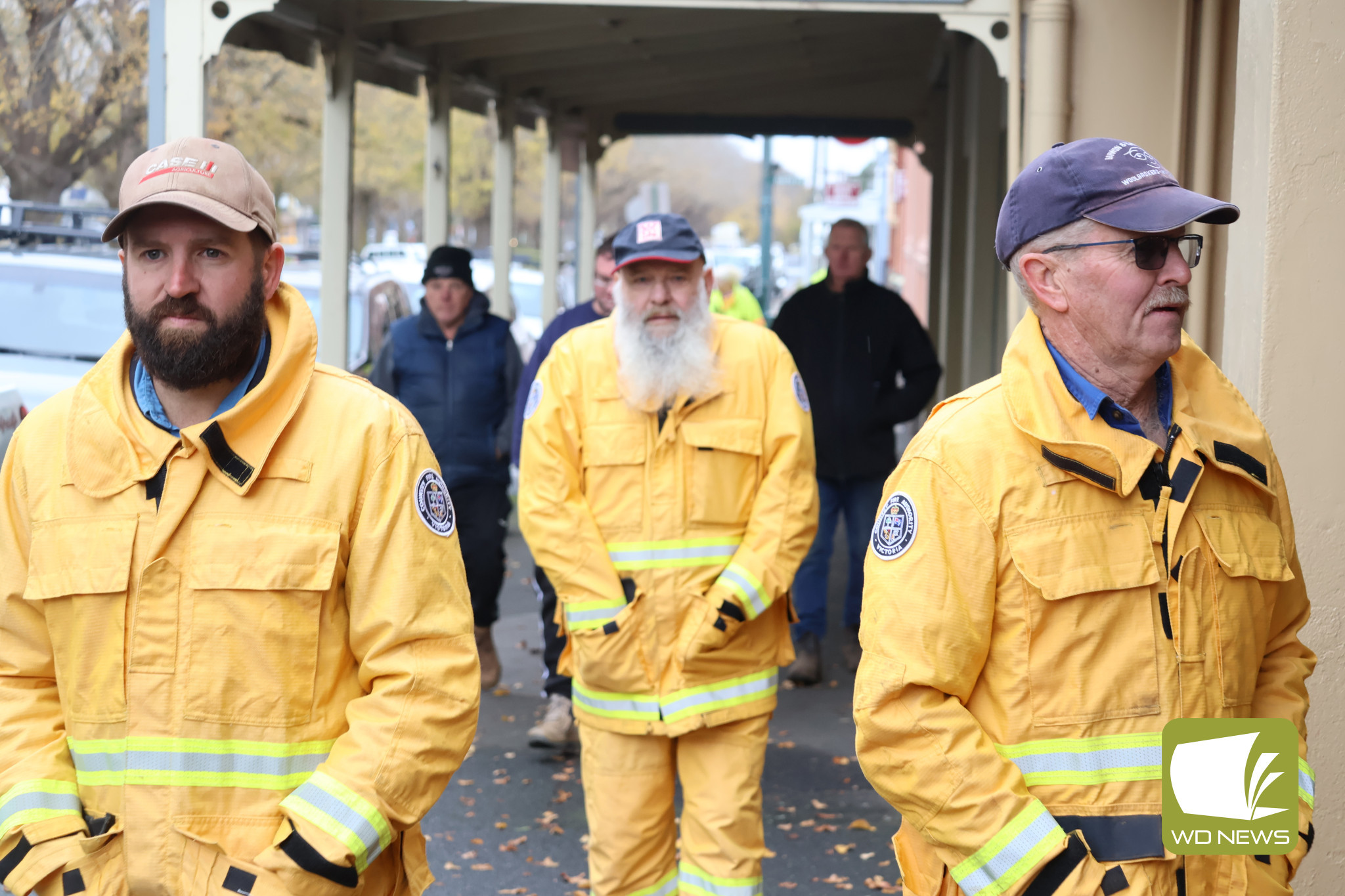 CFA volunteers had descended on Camperdown with hopes of speaking with Premier Jacinta Allan, to no avail.