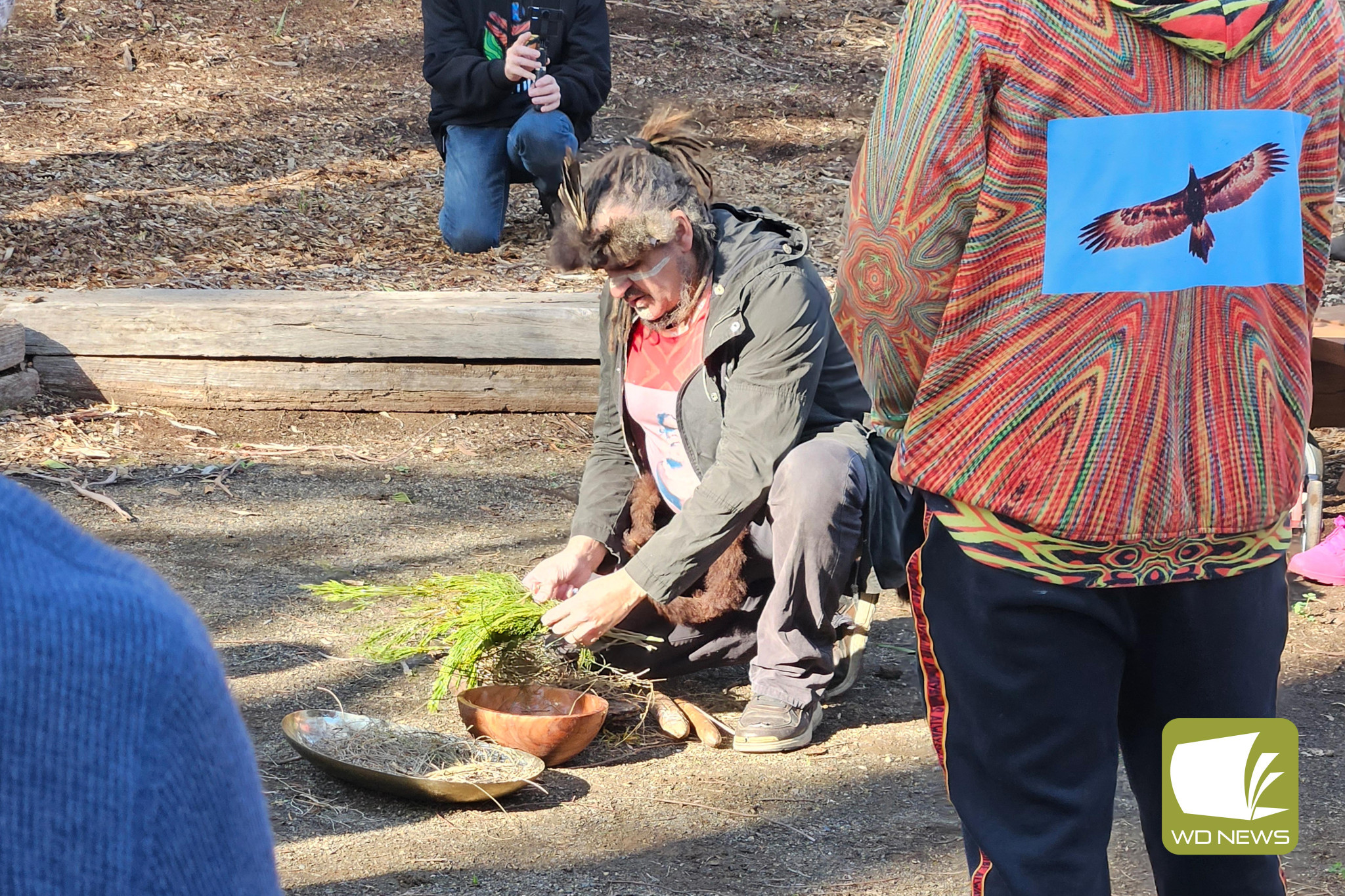 Celebrating culture: Kirrae Whurrung man Brett Clarke held a special smoking ceremony as part of NAIDOC Week celebrations on Mt Leura last Sunday.